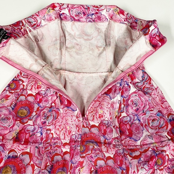TOPSHOP | Rose Print Lantern Dress - Picture 9 of 13